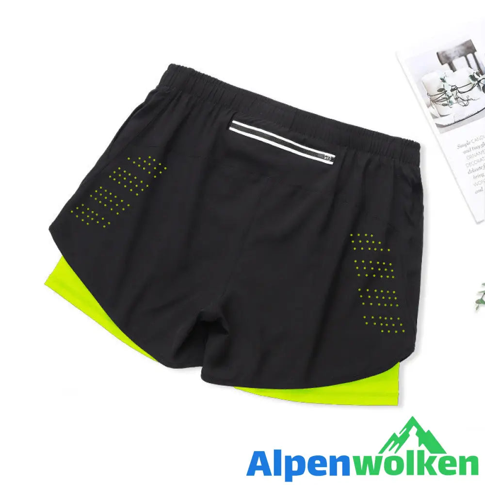 Alpenwolken - Atmungsaktive Doppelschicht-Sportshorts