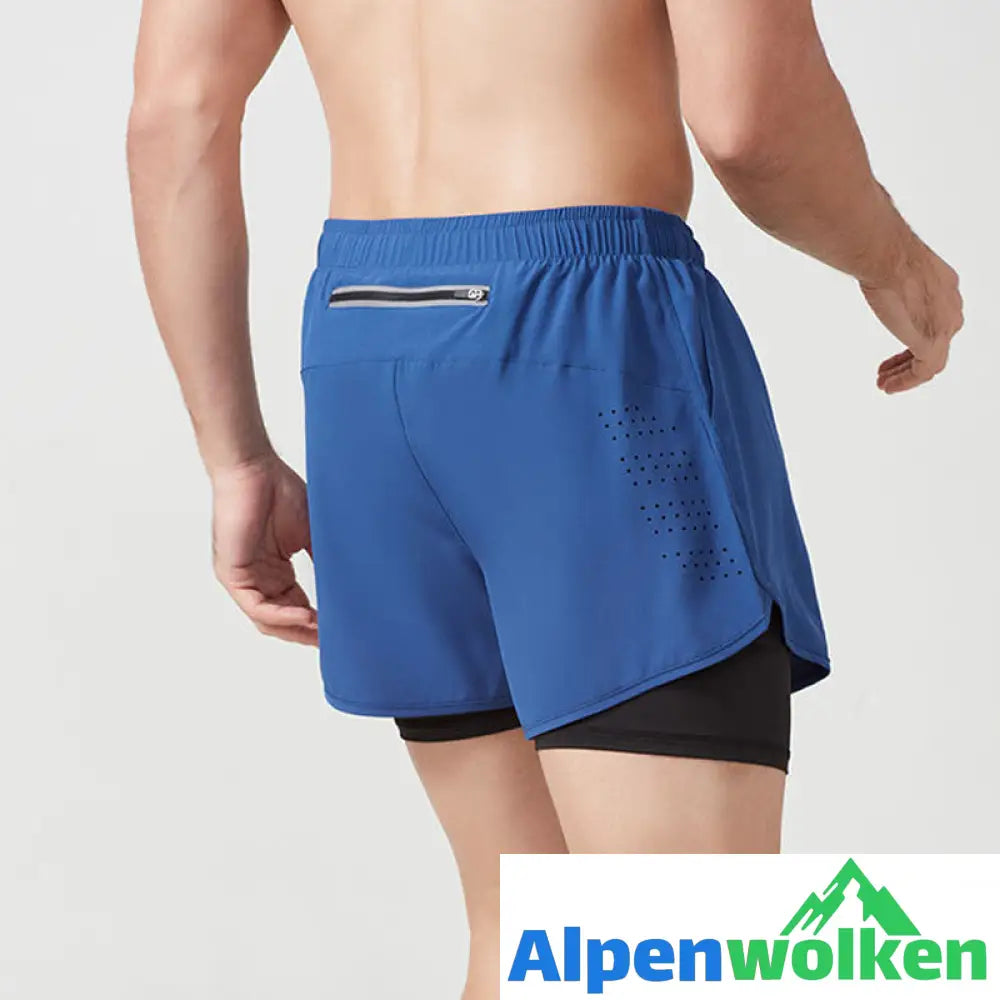 Alpenwolken - Atmungsaktive Doppelschicht-Sportshorts