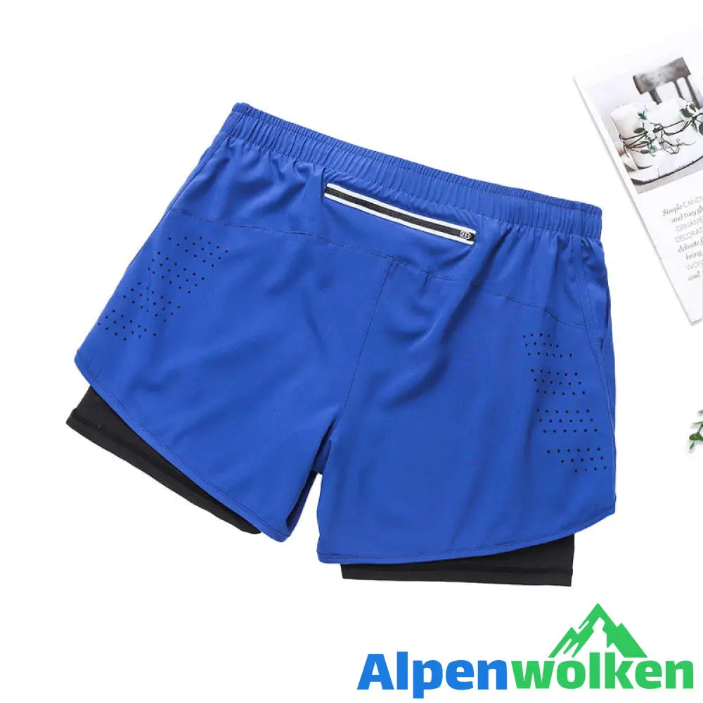 Alpenwolken - Atmungsaktive Doppelschicht-Sportshorts