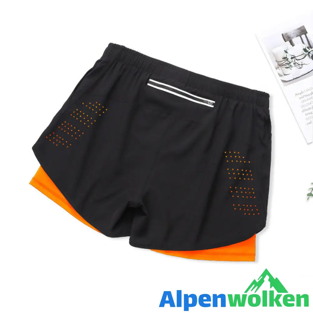 Alpenwolken - Atmungsaktive Doppelschicht-Sportshorts