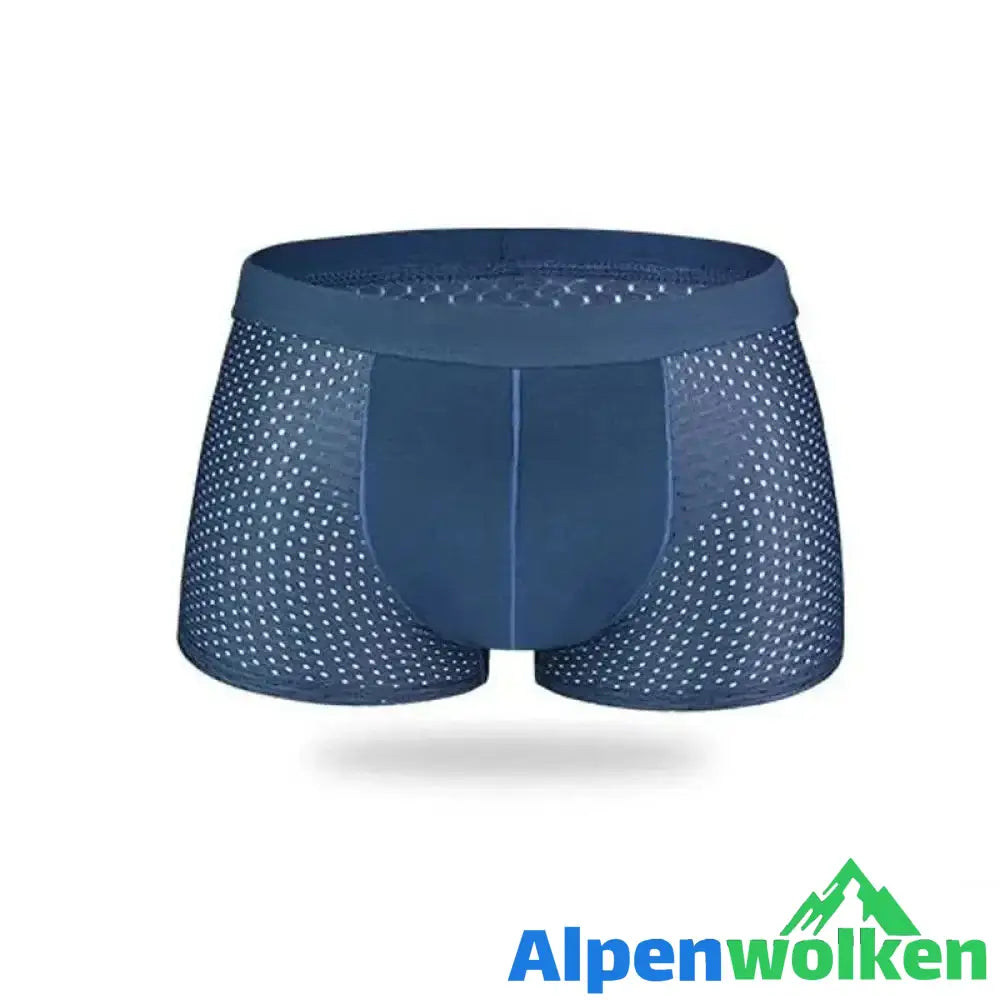 Alpenwolken - Atmungsaktive Eisseide-Unterhosen Herren Wabenlüftungsdesign 1 * Blau