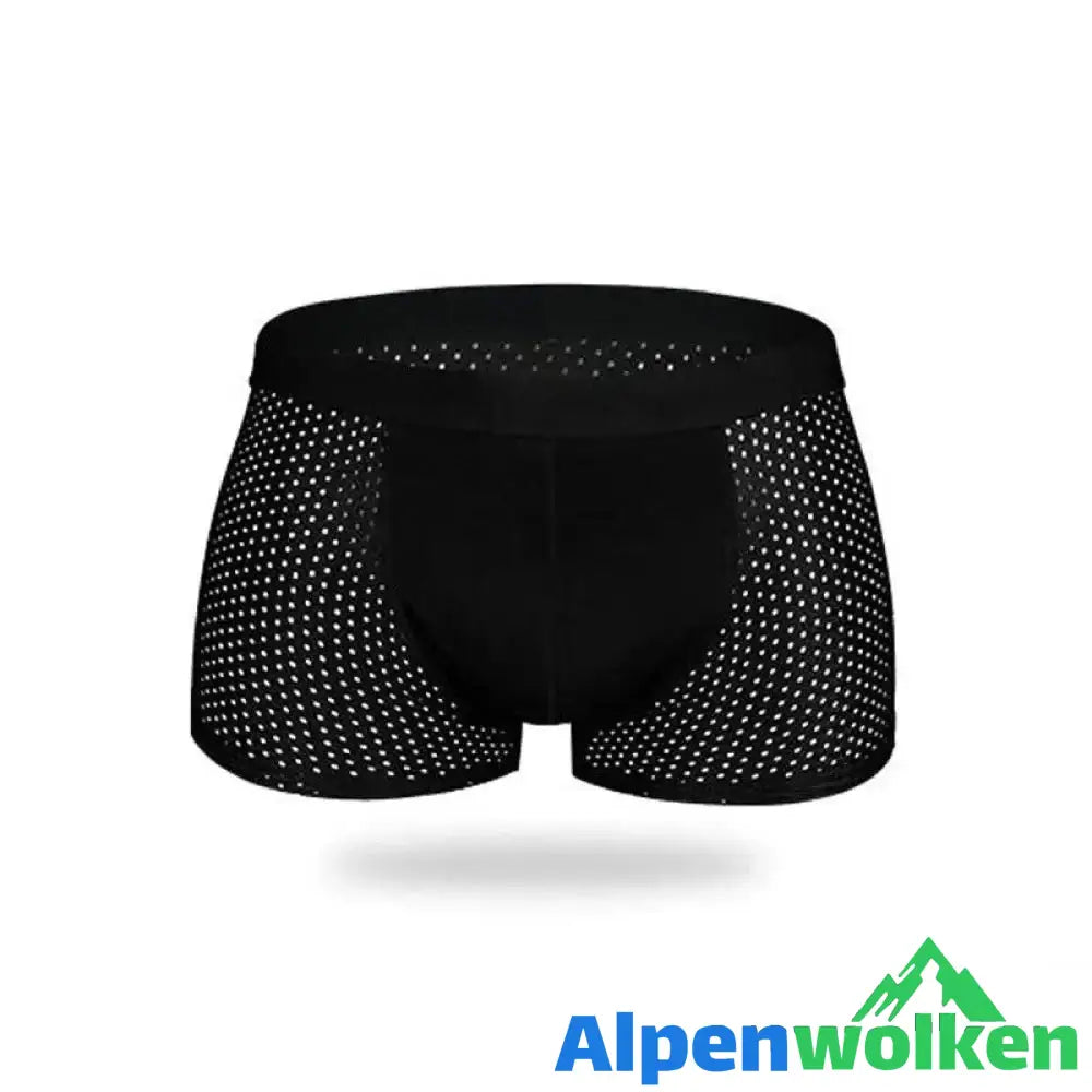 Alpenwolken - Atmungsaktive Eisseide-Unterhosen Herren Wabenlüftungsdesign 1 * Schwarz