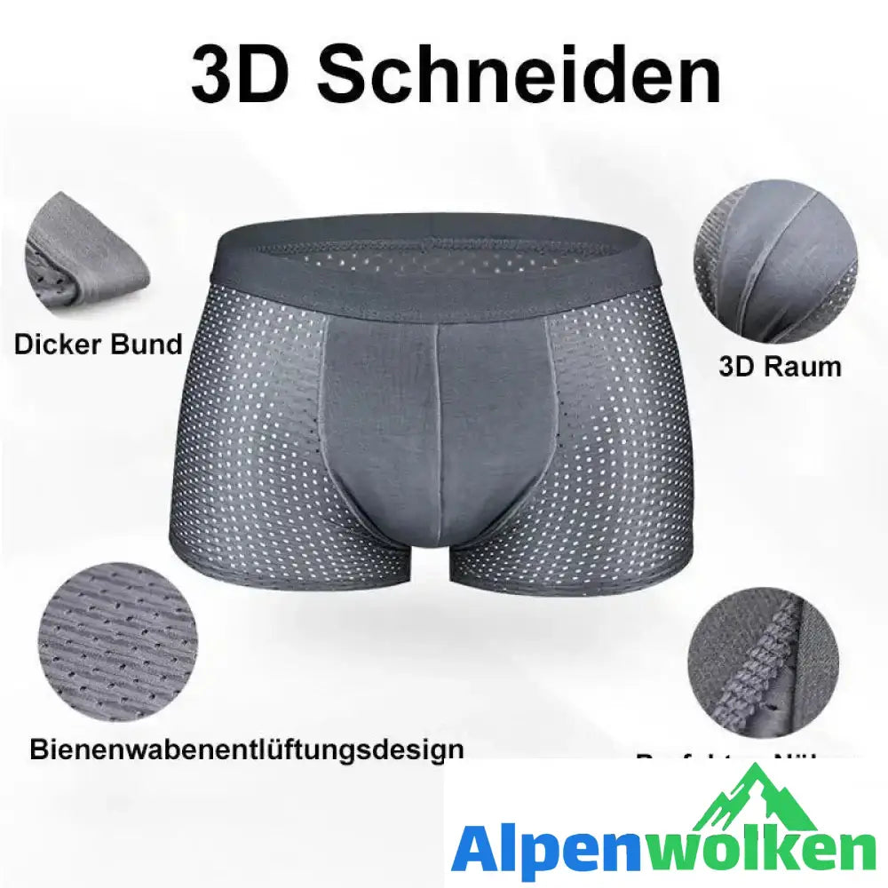 Alpenwolken - Atmungsaktive Eisseide-Unterhosen Herren Wabenlüftungsdesign