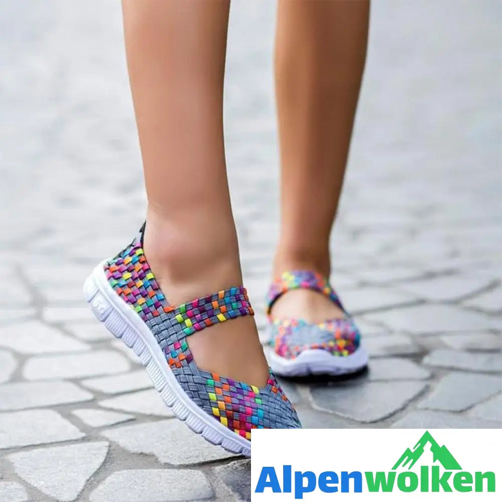 Alpenwolken - Atmungsaktive gestrickte Sommer Damen Freizeitschuhe