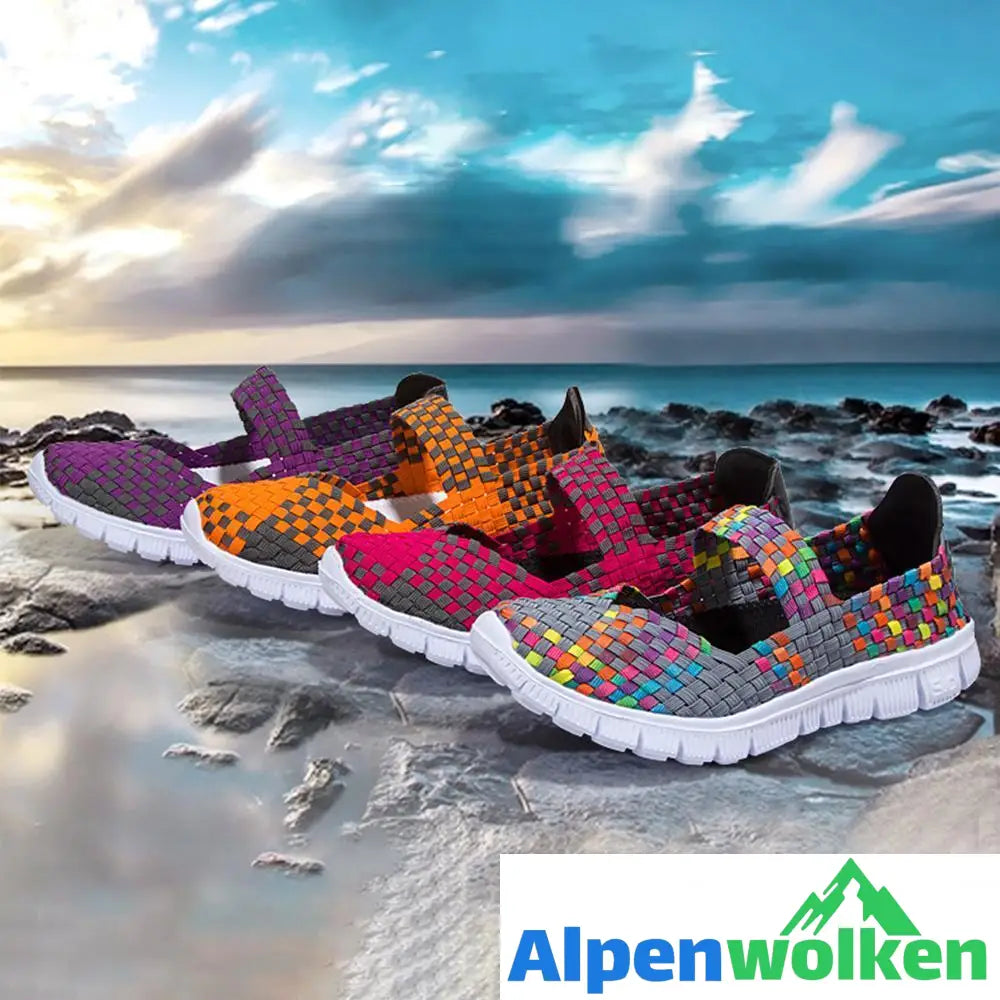 Alpenwolken - Atmungsaktive gestrickte Sommer Damen Freizeitschuhe