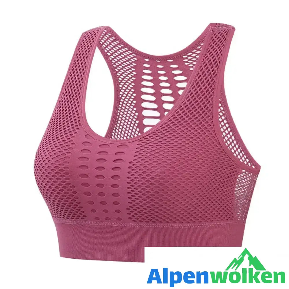 Alpenwolken - Atmungsaktive Mesh-Sport-BH Fuchsia