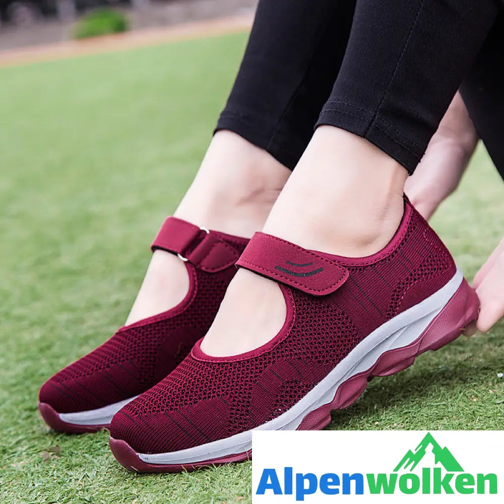 Alpenwolken - Atmungsaktive orthopädische Komfortschuhe für Frauen Rot