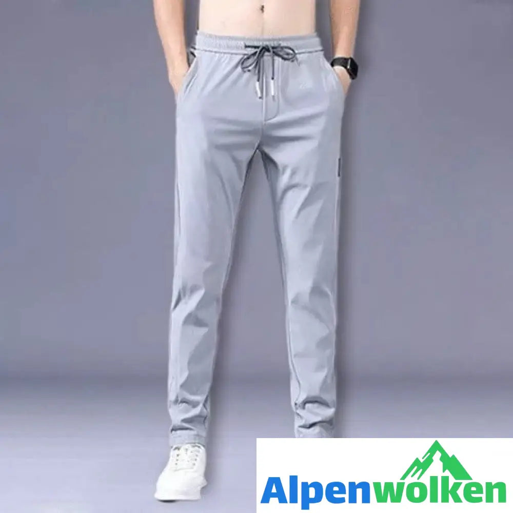 Alpenwolken - Atmungsaktive schnell trocknende Unisex-Stretchhose Hellgrau