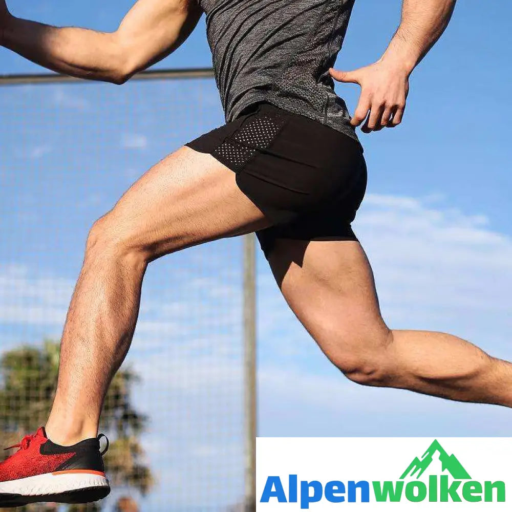 Alpenwolken - Atmungsaktive Sommer-Strandshorts Aus Mesh Für Herren