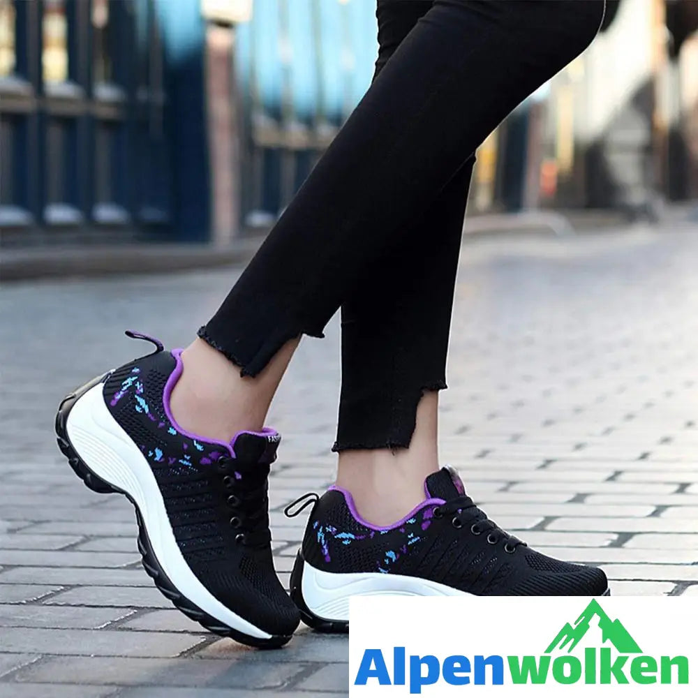 Alpenwolken - Atmungsaktiver fliegender gewebter Strick-Sneaker für Damen