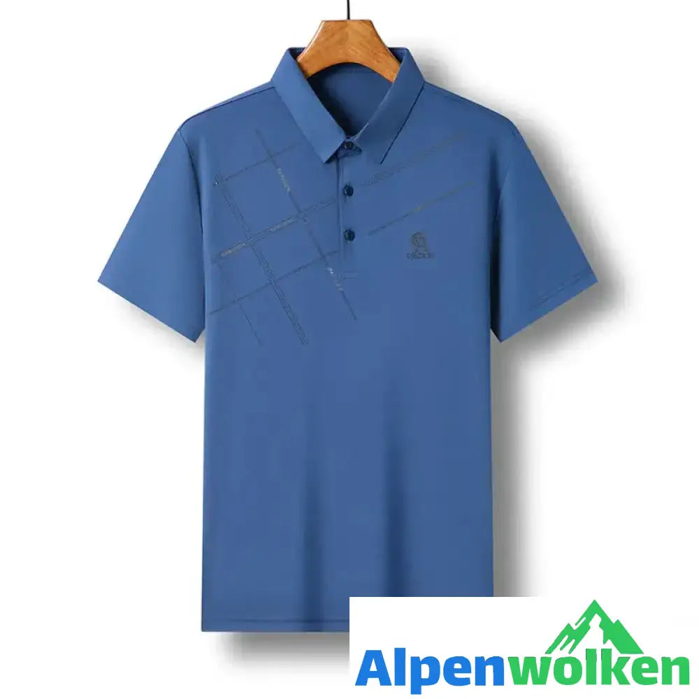 Alpenwolken - Atmungsaktives T-Shirt mit Streifendruck blau