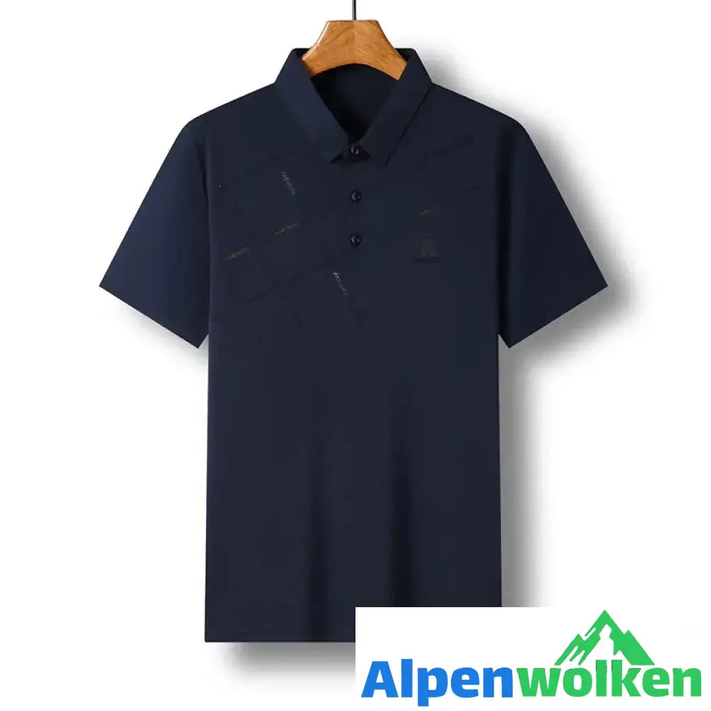 Alpenwolken - Atmungsaktives T-Shirt mit Streifendruck dunkelblau