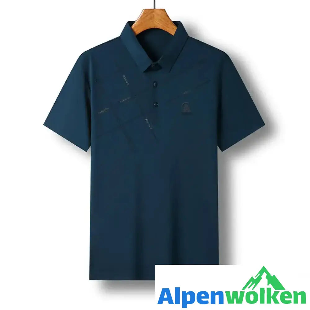 Alpenwolken - Atmungsaktives T-Shirt mit Streifendruck dunkelgrün