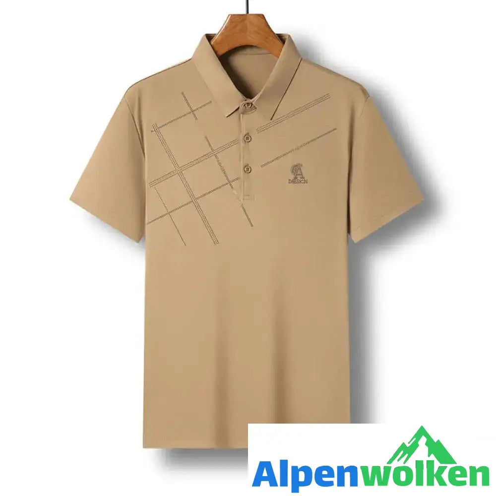 Alpenwolken - Atmungsaktives T-Shirt mit Streifendruck khaki