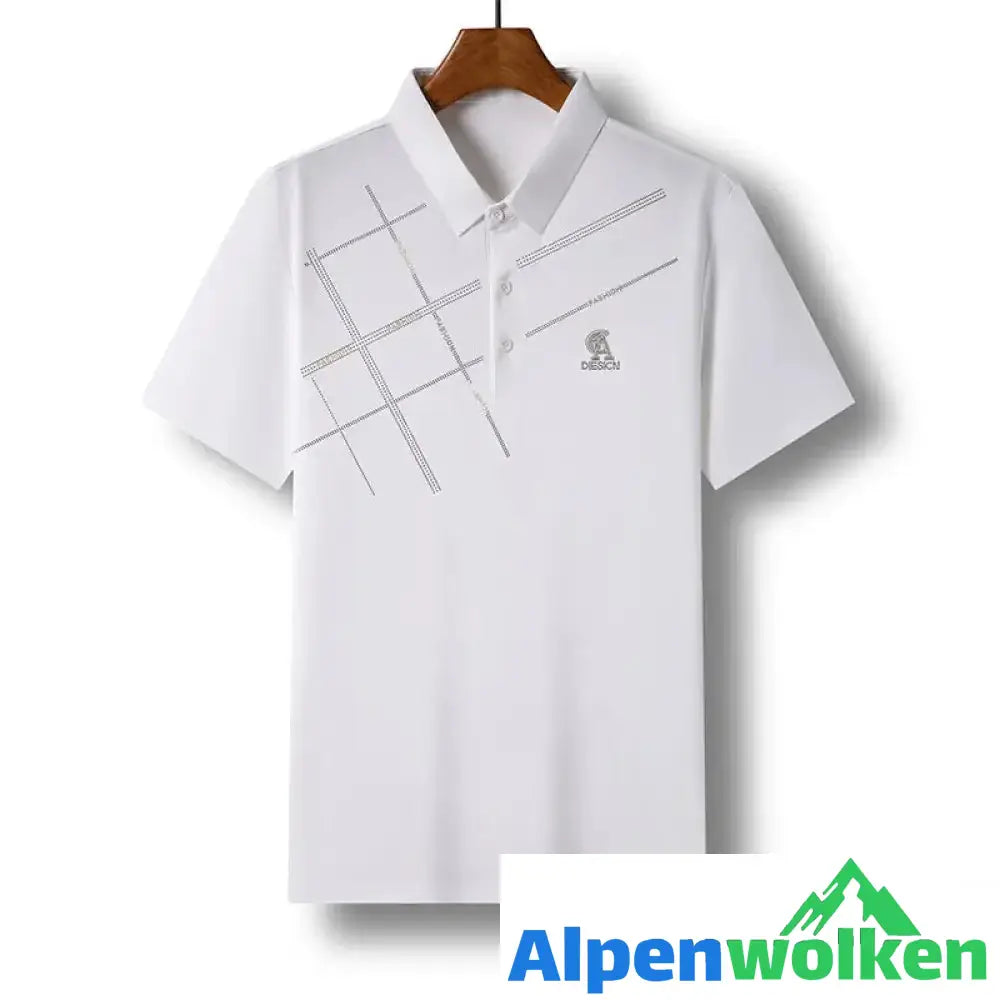 Alpenwolken - Atmungsaktives T-Shirt mit Streifendruck weiß