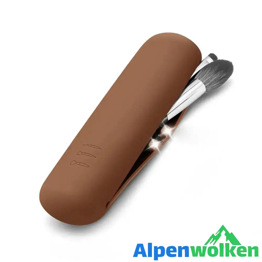 Alpenwolken - Aufbewahrungstasche für Make-up-Pinsel Braun