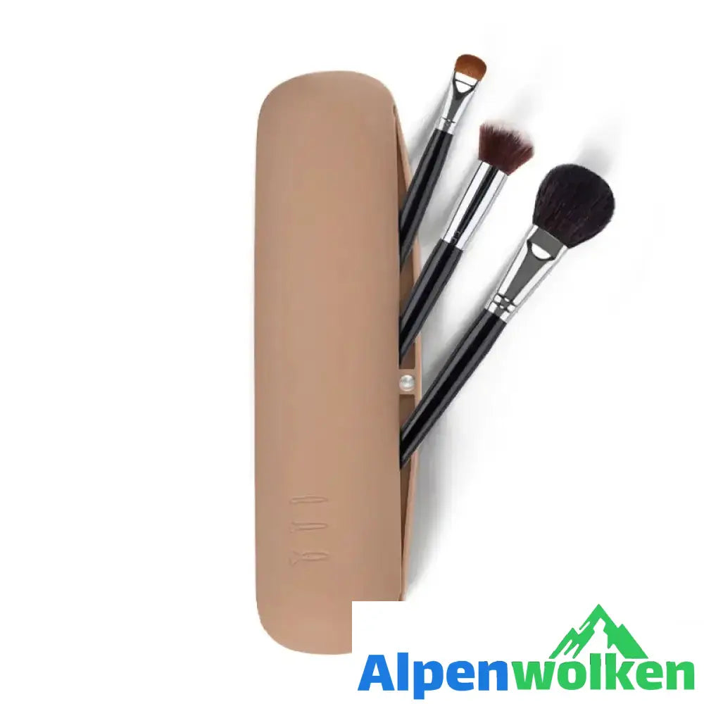 Alpenwolken - Aufbewahrungstasche für Make-up-Pinsel Khaki