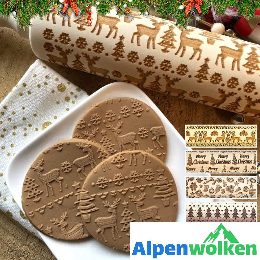 Alpenwolken - Aus Buche geschnitztes Nudelholz