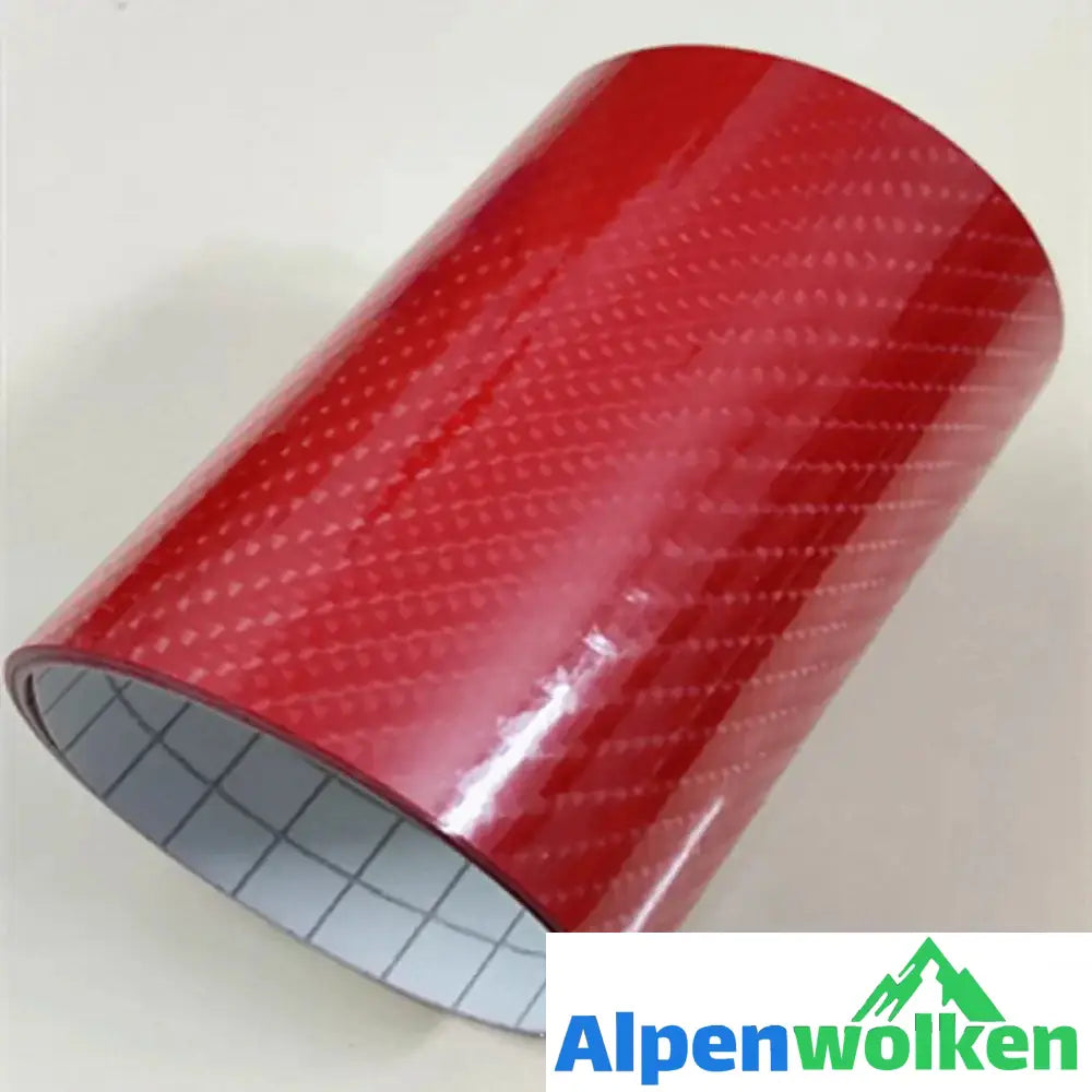 Alpenwolken - Auto-Carbonfaserfolie(30*152cm) 6D Kohlefaser rot