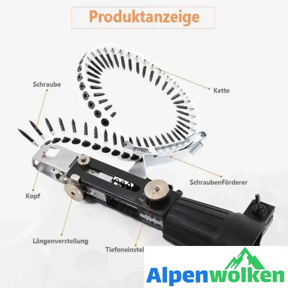 Alpenwolken - Automatische Schraubenkette Nail Gun Adapter für Bohrmaschine