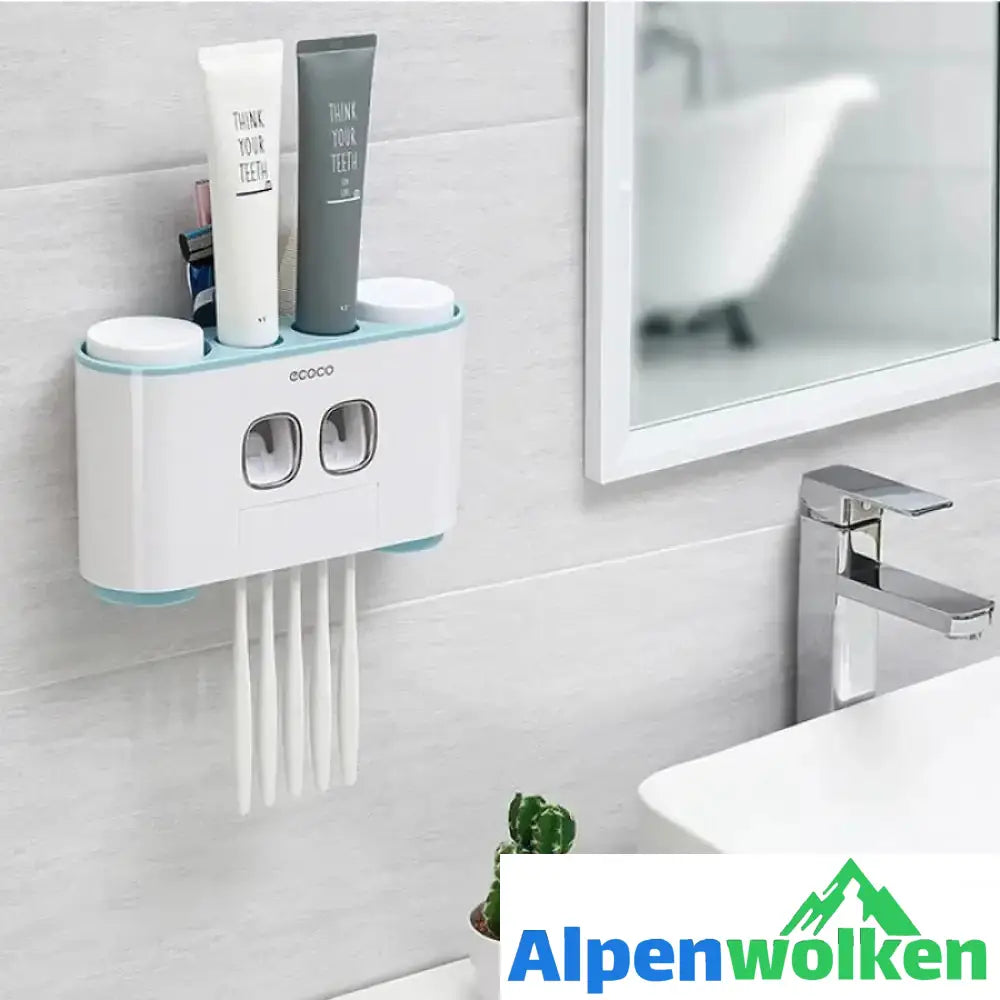 Alpenwolken - Automatischer Zahnbürstenhalter und Zahnpastaspender Set