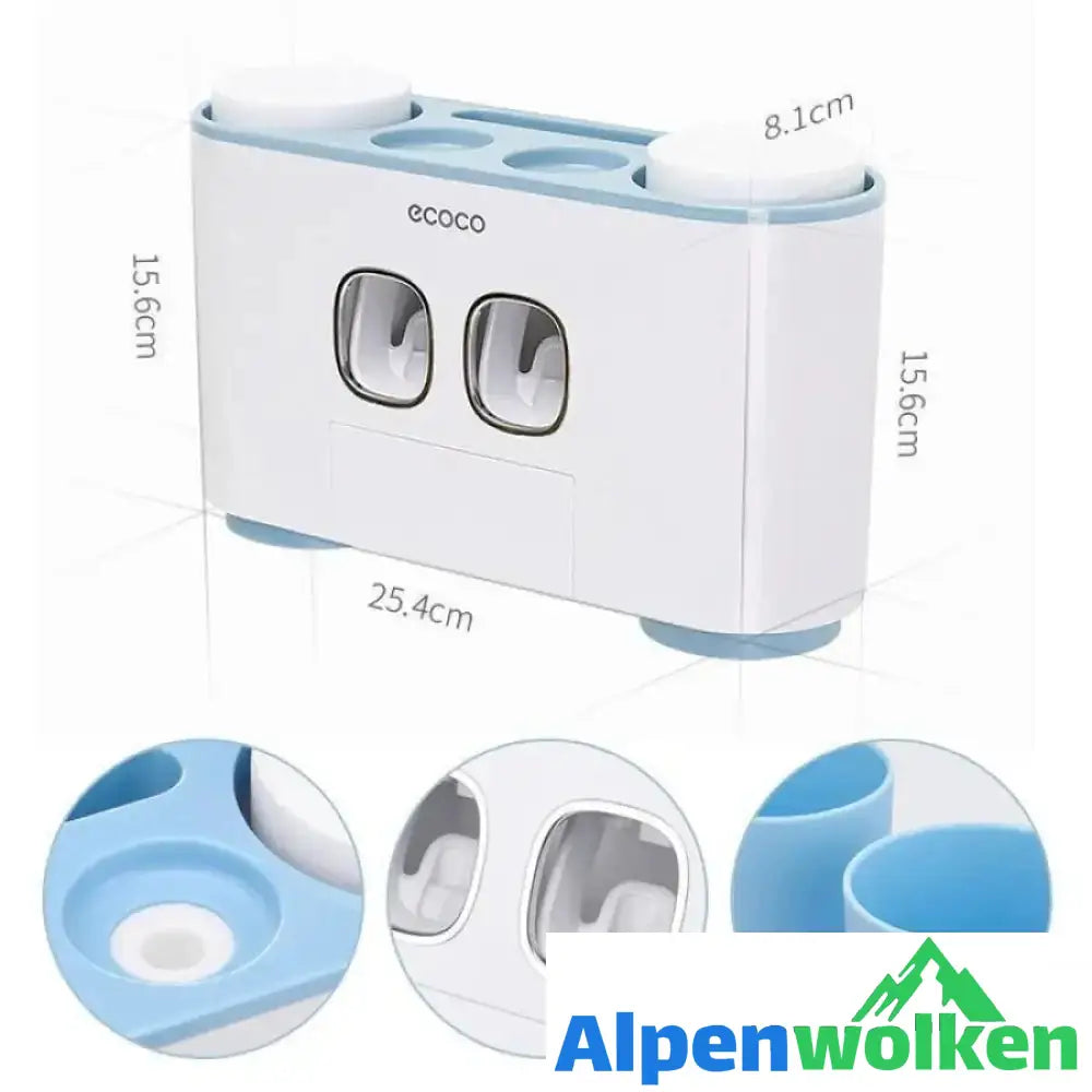 Alpenwolken - Automatischer Zahnbürstenhalter und Zahnpastaspender Set