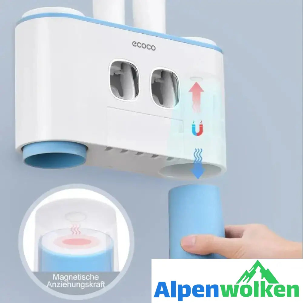 Alpenwolken - Automatischer Zahnbürstenhalter und Zahnpastaspender Set