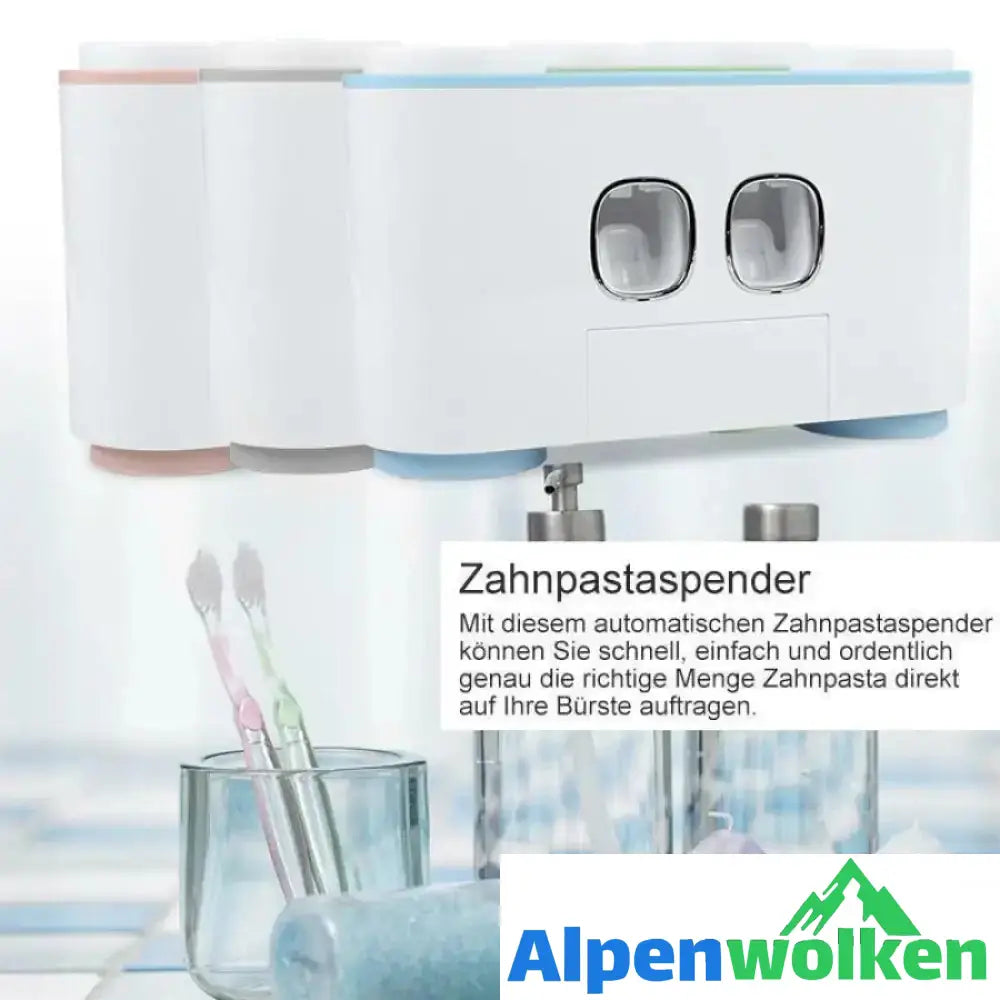 Alpenwolken - Automatischer Zahnbürstenhalter und Zahnpastaspender Set