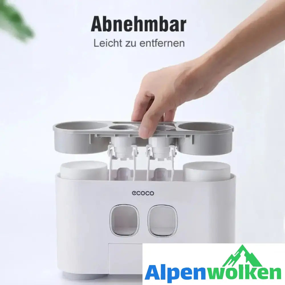 Alpenwolken - Automatischer Zahnbürstenhalter und Zahnpastaspender Set