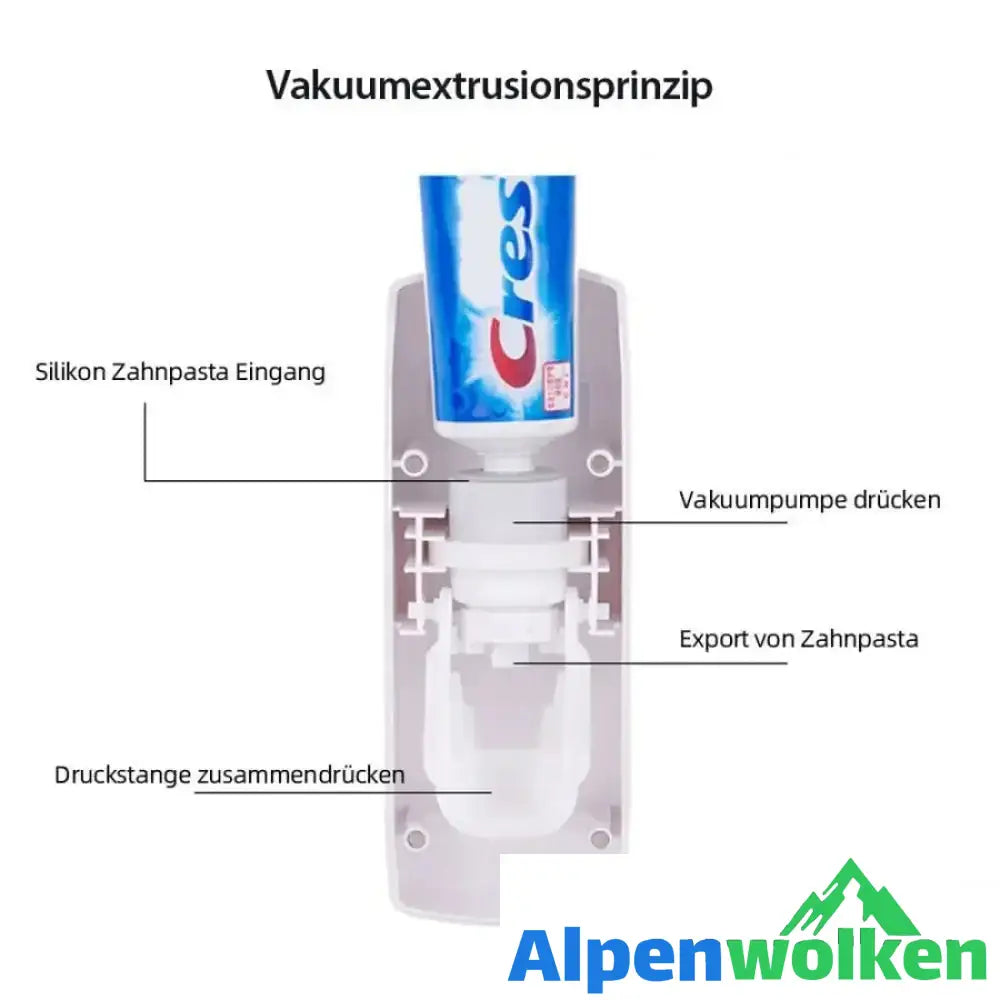 Alpenwolken - Automatischer Zahnpaster-Spender und Zahnbürstenhalter Set