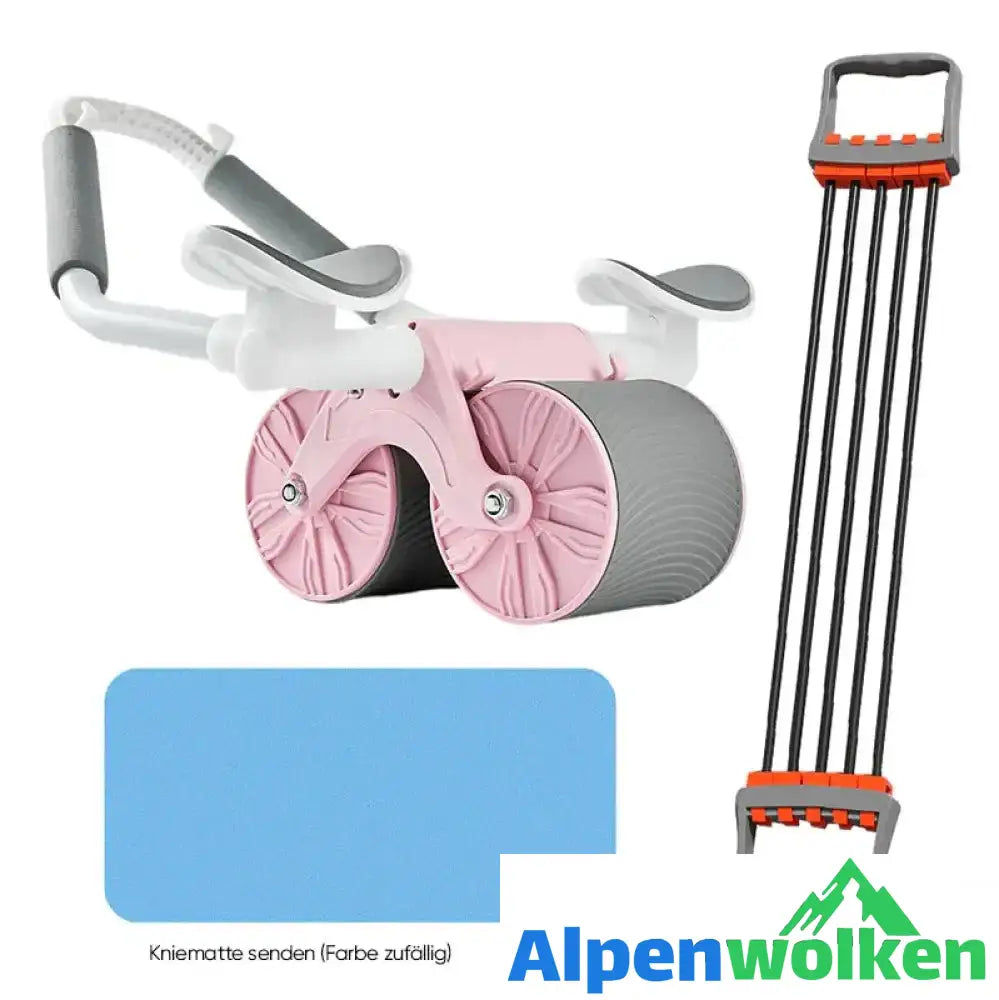 Alpenwolken - Automatisches Rückprall-Bauchrad Rosa + Brustexpander