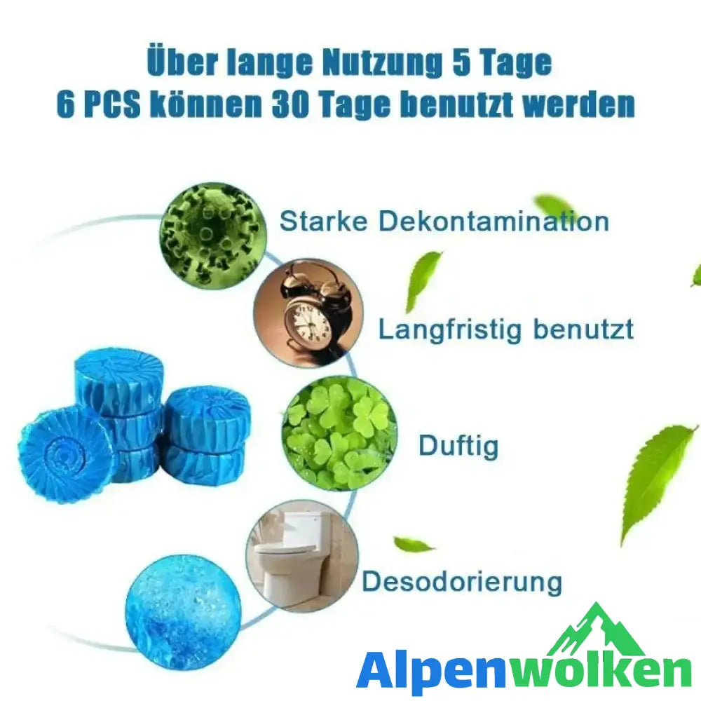 Alpenwolken - Automatisches Toilette Reinigungsstück, 6 PCS