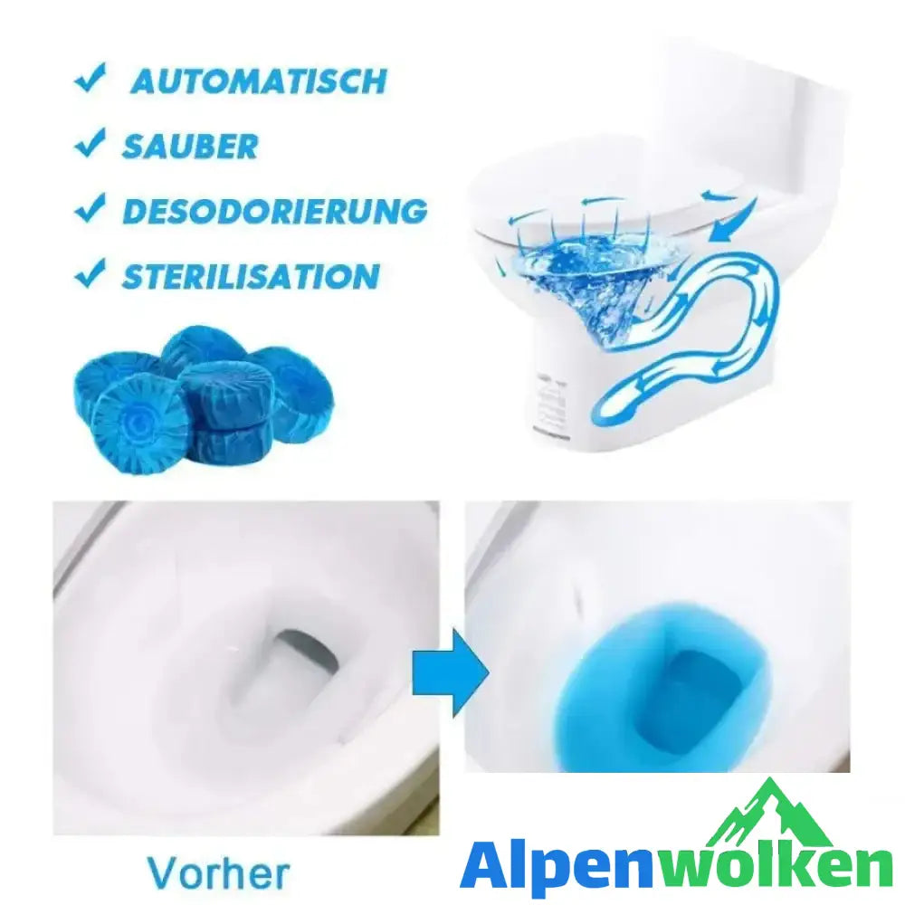 Alpenwolken - Automatisches Toilette Reinigungsstück, 6 PCS