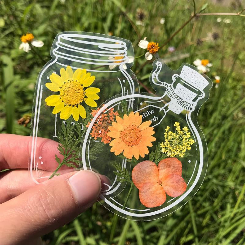 Alpenwolken - 🌸Transparente Trockenblumen-Lesezeichen