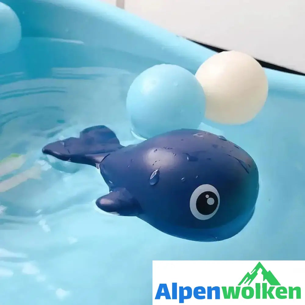 Alpenwolken - Baby Bad Schildkröte Spielzeug Blau Wal