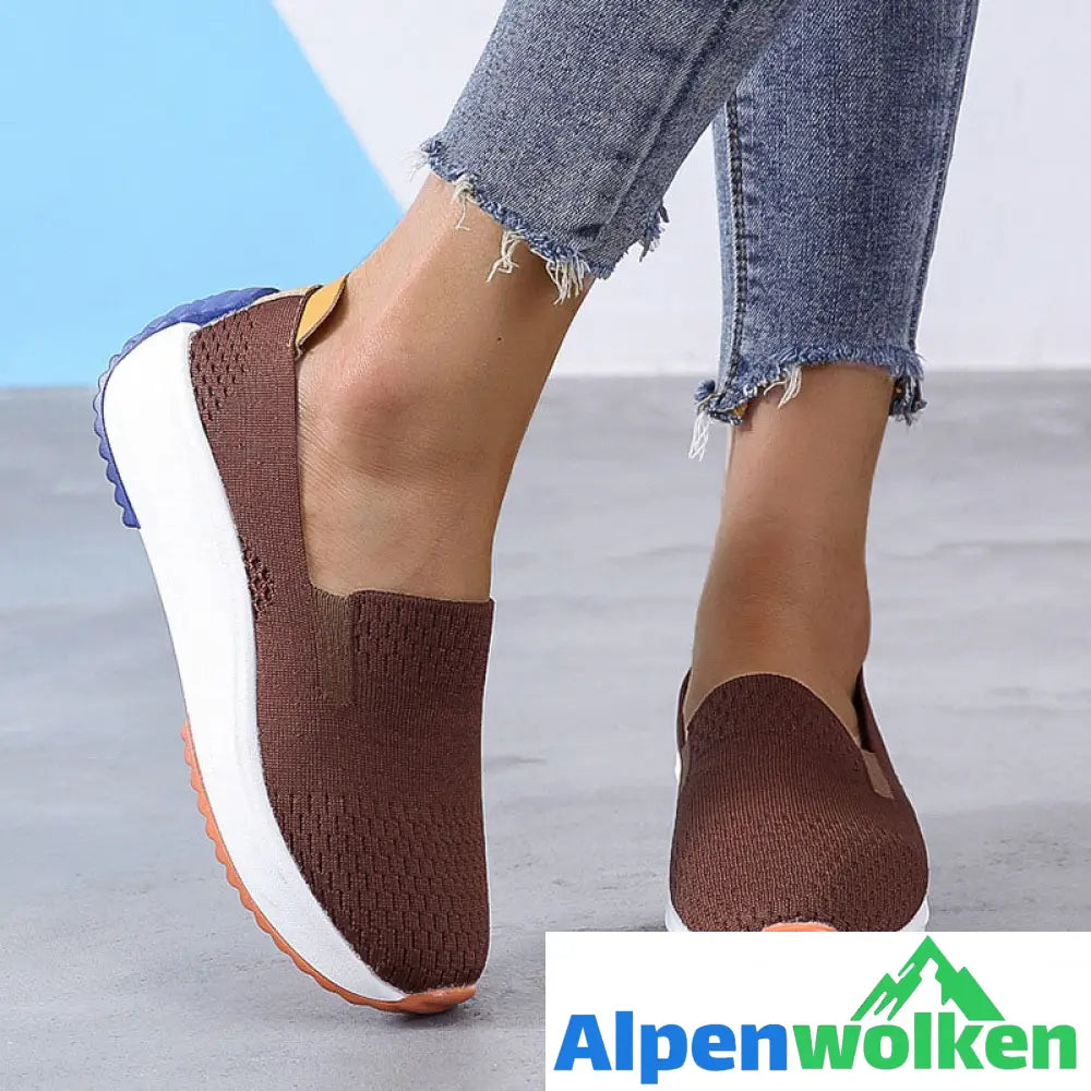 Alpenwolken - Ballenzeh-Korrektur Damen Mesh Turnschuhe Braun