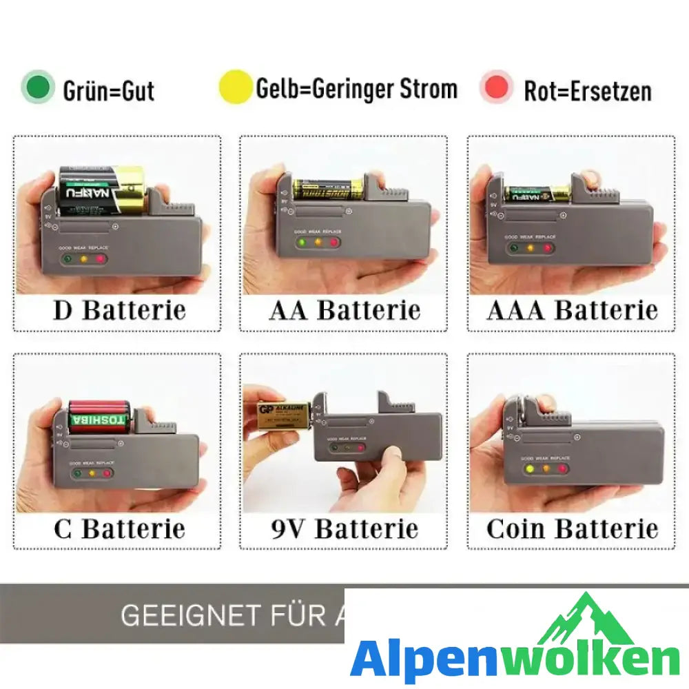 Alpenwolken - Batteriespeicher mit Tester