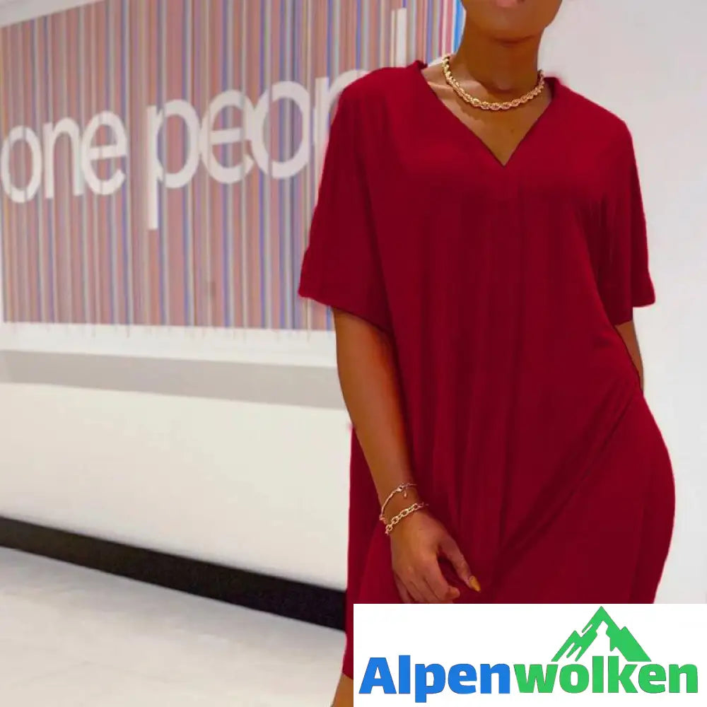 Alpenwolken - Batwing Sleeve Top & Short Set mit V-Ausschnitt