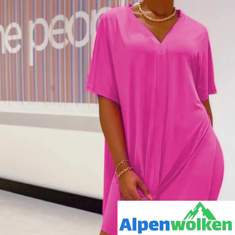 Alpenwolken - Batwing Sleeve Top & Short Set mit V-Ausschnitt