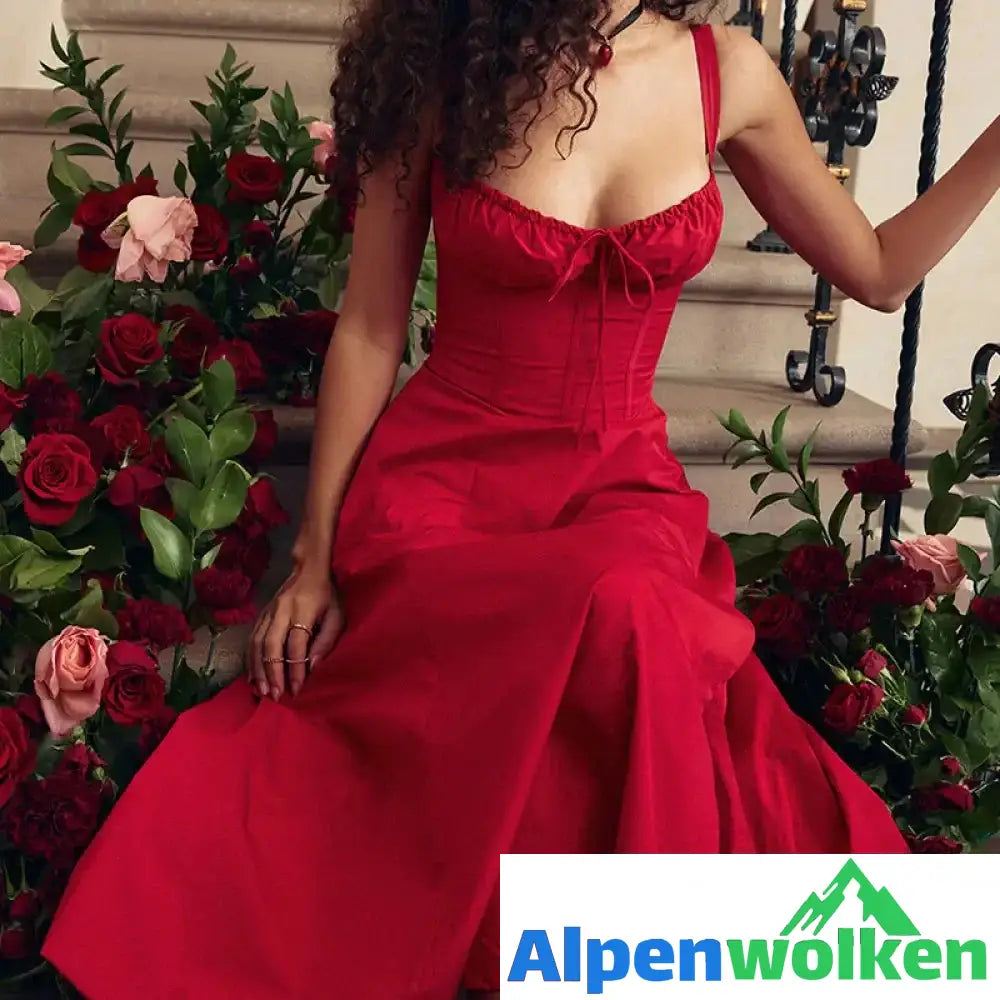 Alpenwolken - 🌷Bedrucktes Kleid mit Röhrenoberteil reine Farbe modisches Slingkleid🌷