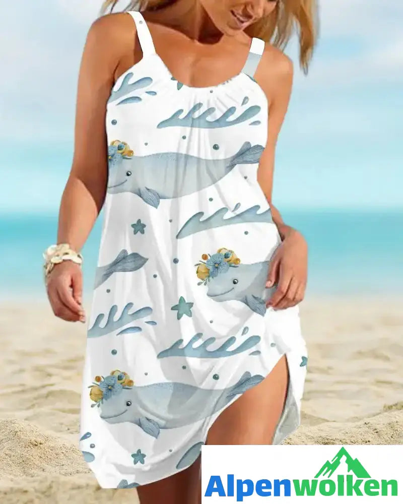 Alpenwolken - Bedrucktes Strandkleid