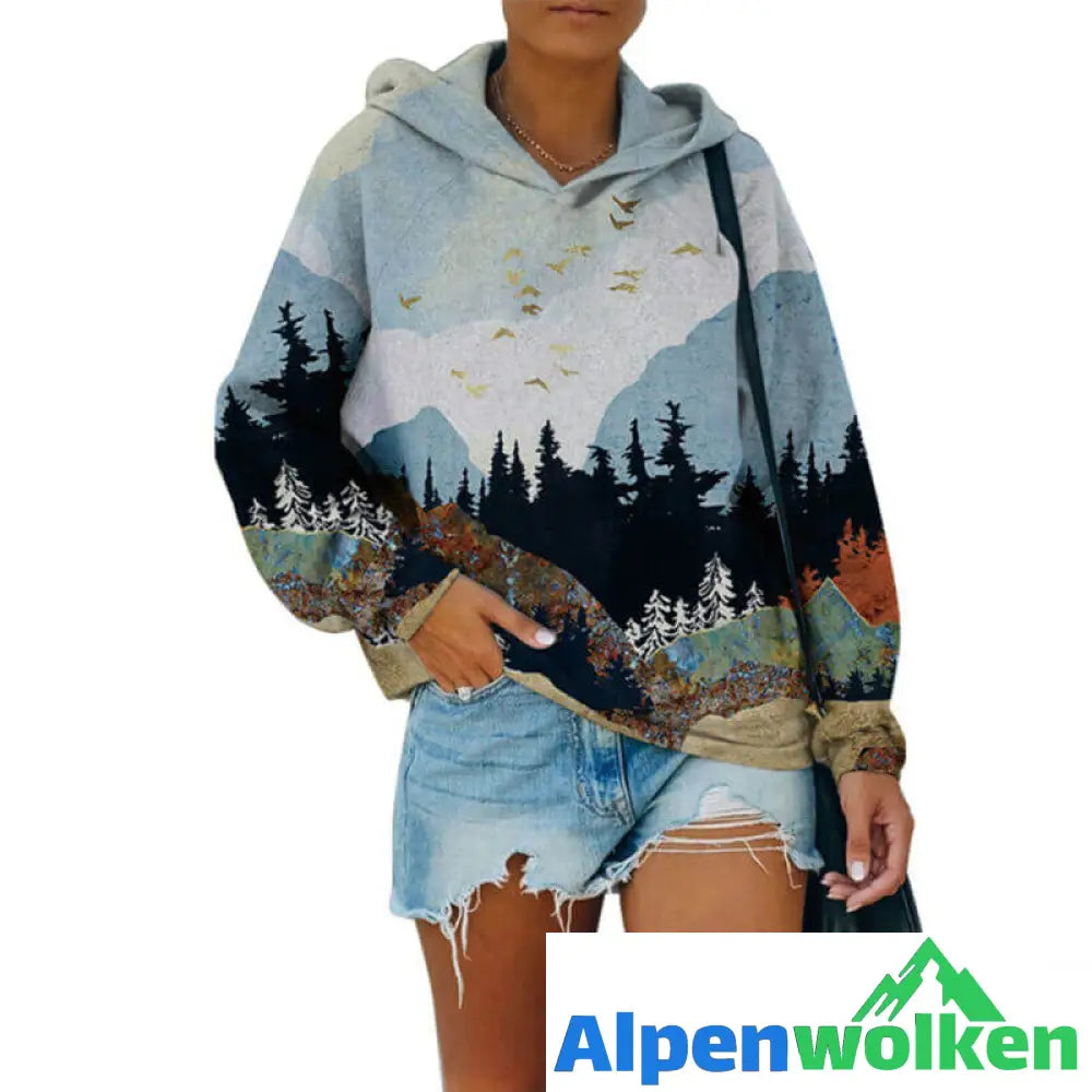 Alpenwolken - Bedrucktes Sweatshirt Natural Mountain