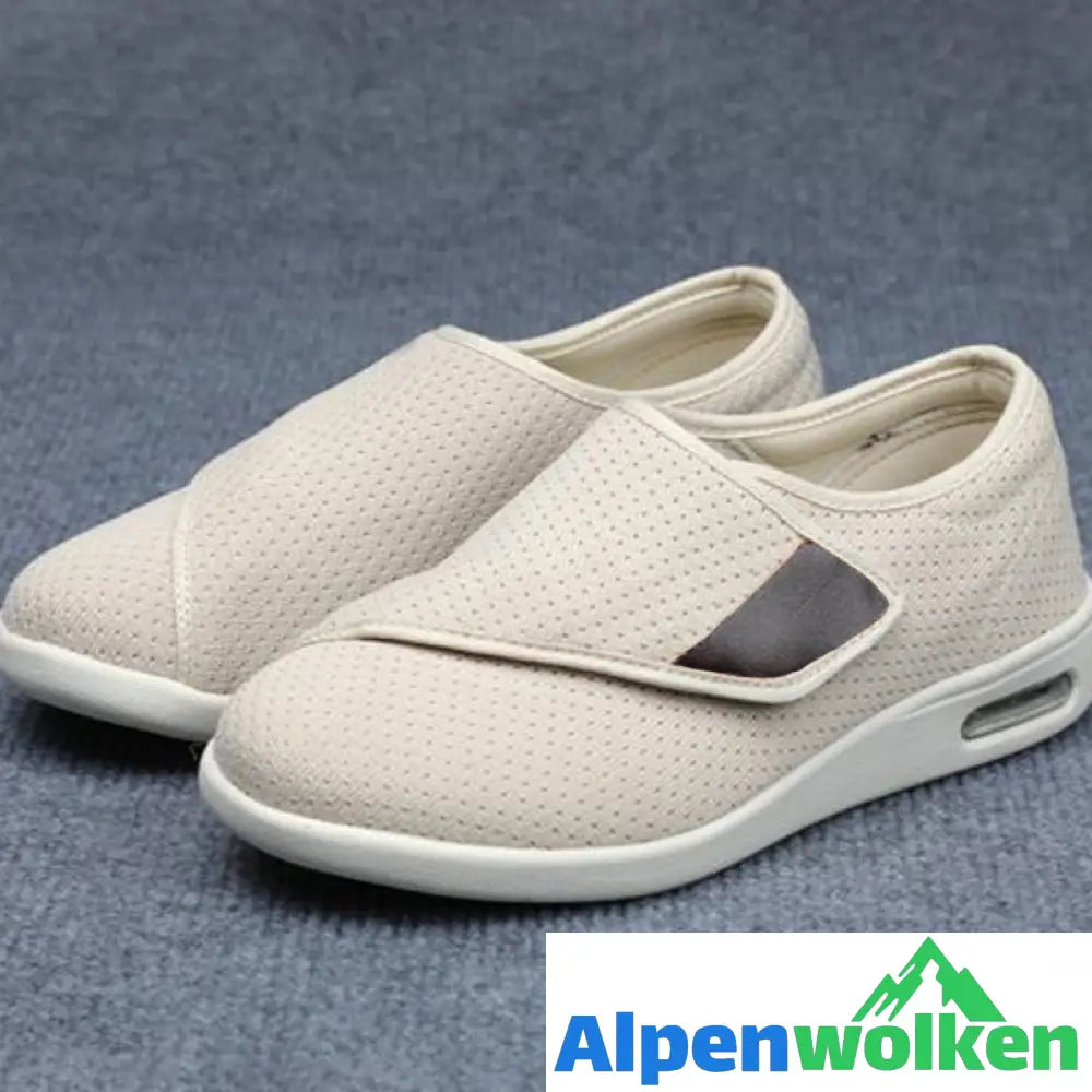 Alpenwolken - BEQUEME BREITE DIABETIKERSCHUHE Beige