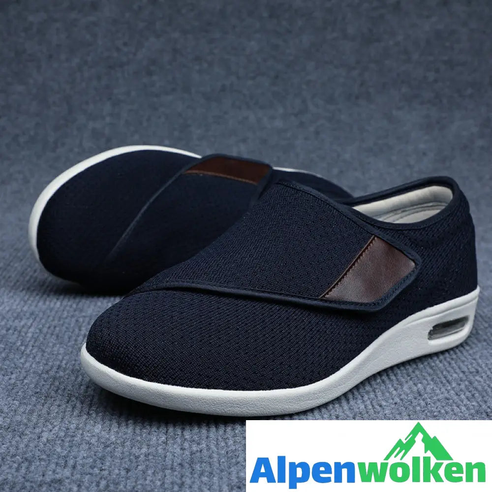 Alpenwolken - BEQUEME BREITE DIABETIKERSCHUHE blau