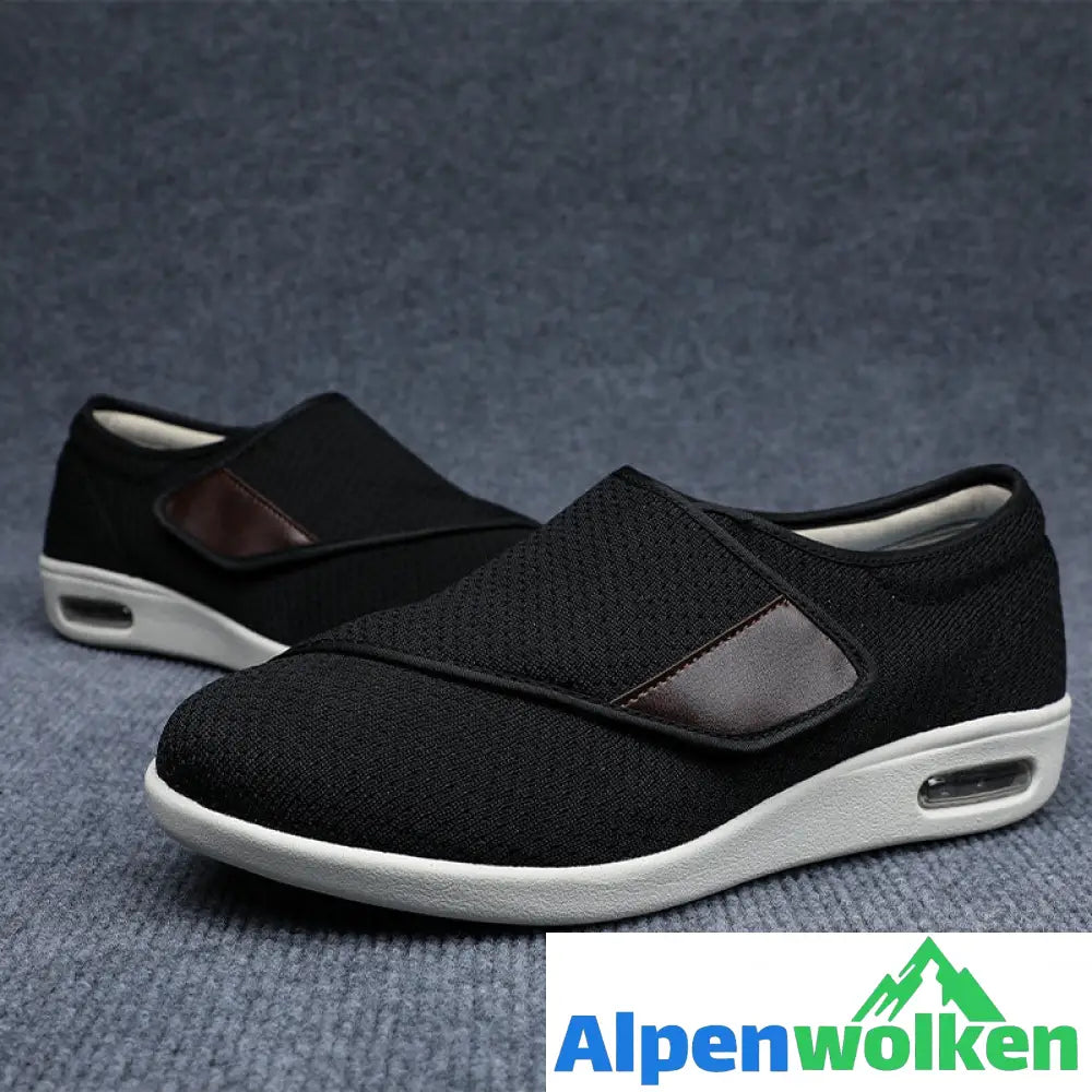 Alpenwolken - BEQUEME BREITE DIABETIKERSCHUHE Schwarz