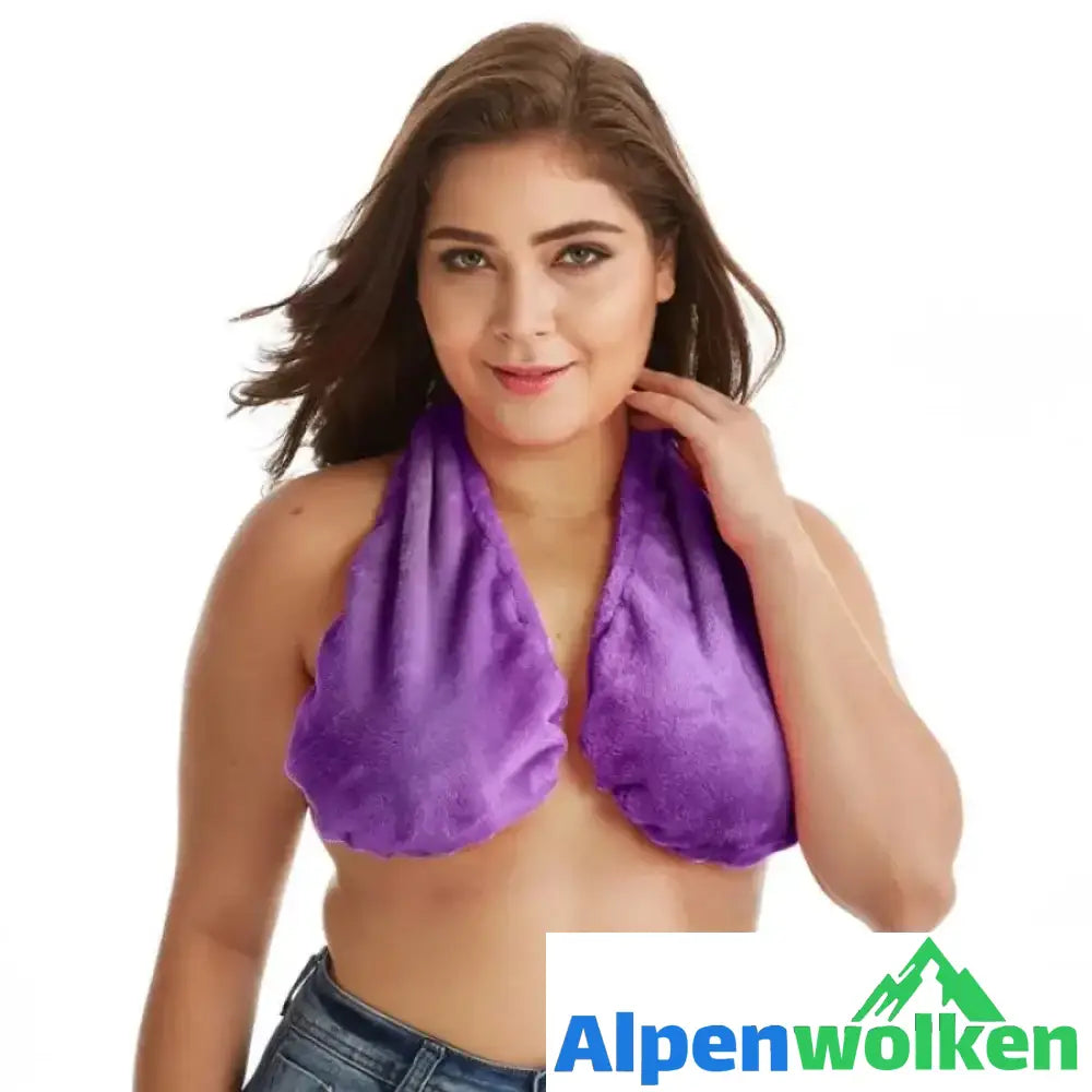 Alpenwolken - Bequemer Handtuch BH lila