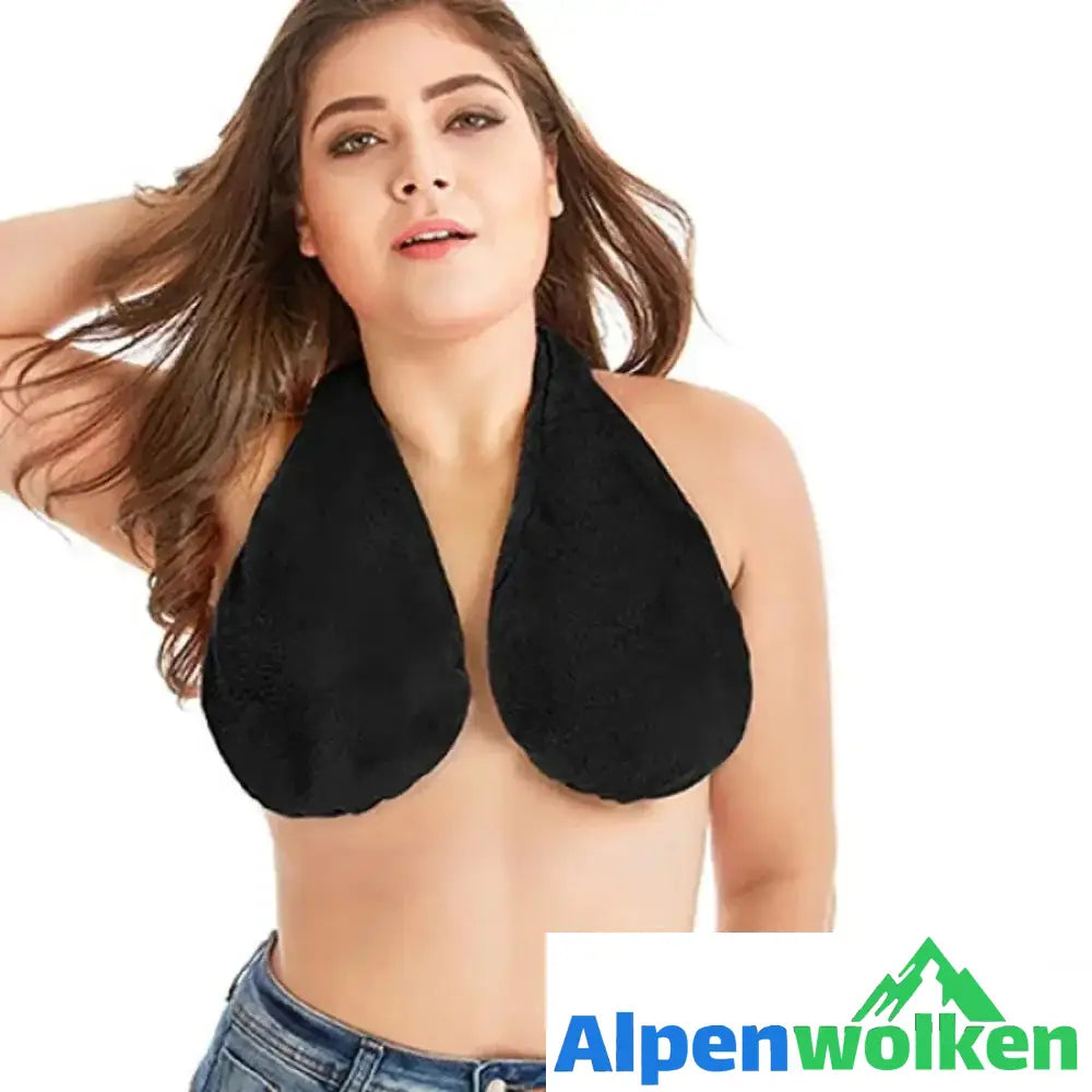 Alpenwolken - Bequemer Handtuch BH schwarz