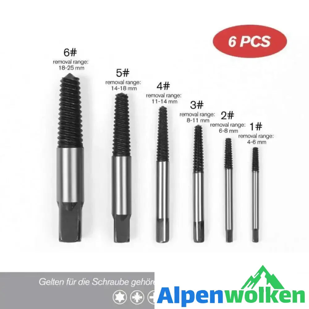 Alpenwolken - Beschädigtes Schraubenentfernung Set 6PCs