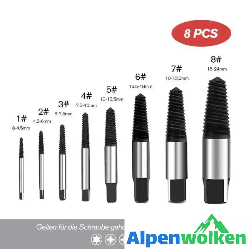 Alpenwolken - Beschädigtes Schraubenentfernung Set 8PCs