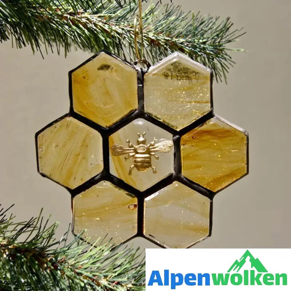 Alpenwolken - Bienenornament oder Sonnenfänger aus Buntglas